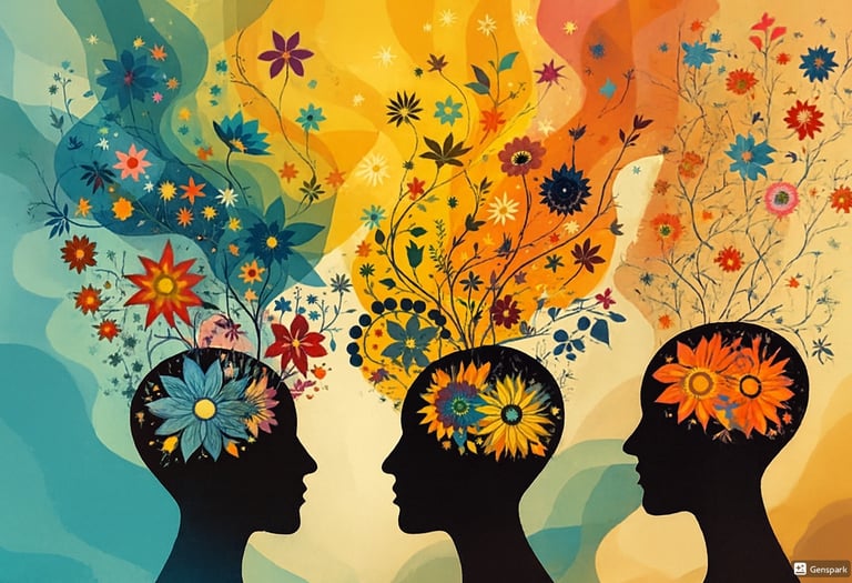 Illustration artistique de la reliance sociale - liens interconnectés entre individus