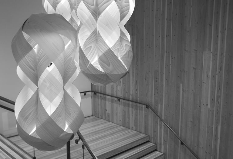 Staircase in the Richard Woodcock Education Center at Western Oregon University