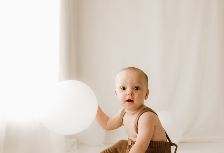 First birthday cake smash in natural light studio – Adelaide Hills cake smash photographer