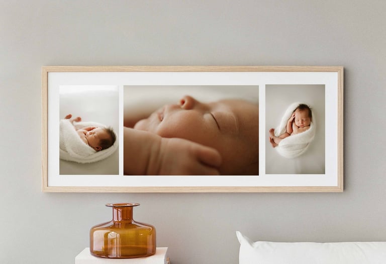 framed pictures of newborn photography session