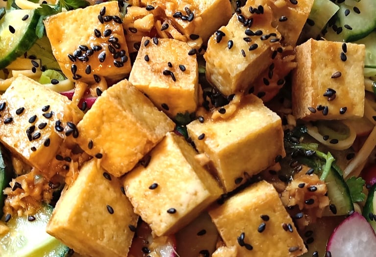 Radish Cucumber Tofu Noodles
