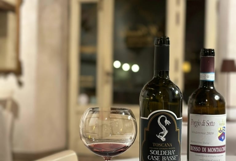 Элитная дегустация вин на террасе ресторана Il Giardino.