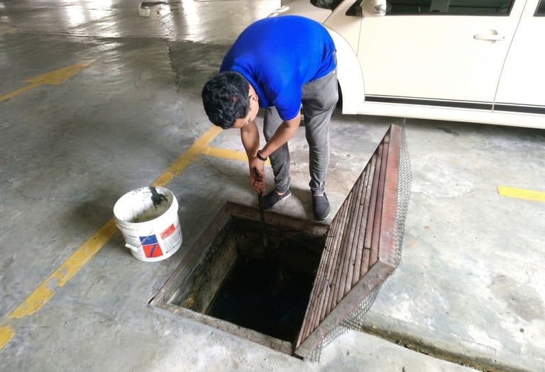 Expert grease trap cleaning by TOT Cleaning & Landscape Service Sdn Bhd.