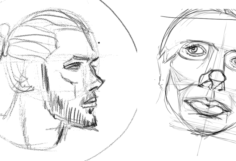 Sketches of the main characters from the upcoming story "Bro".