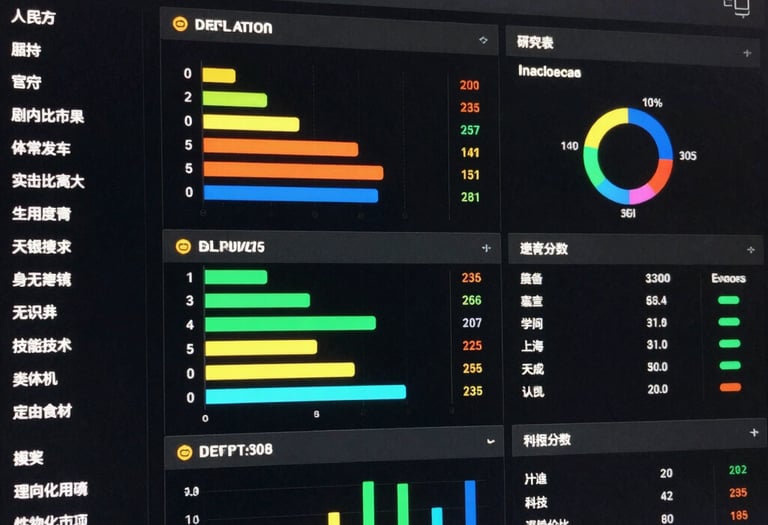 A digital dashboard showing task progress, team updates, and strategic goals.