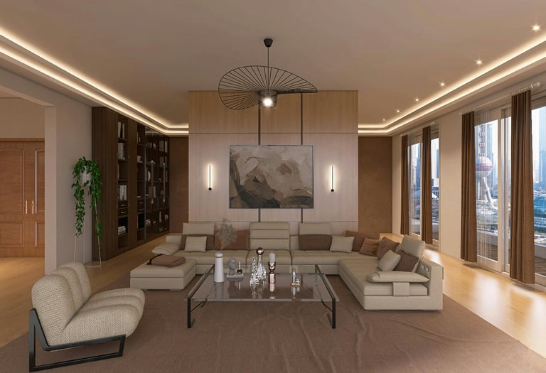 Ada Mira Yapı Dekorasyon tarafından tasarlanan modern salon iç mekân uygulaması