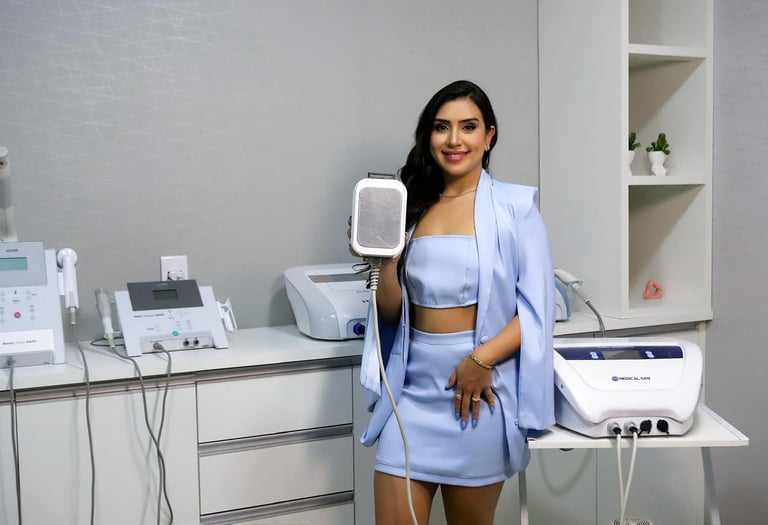 Profissional de estética Beatriz atendendo em clínica em Rio Preto