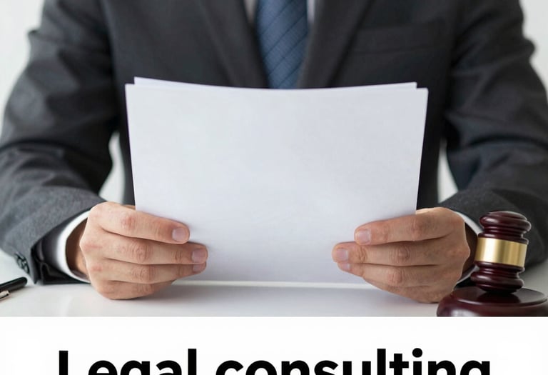 Professional lawyer giving advice to a business team in a modern office.