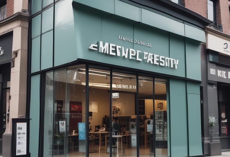 A welcoming condominium manager greeting residents at the entrance of a modern building.