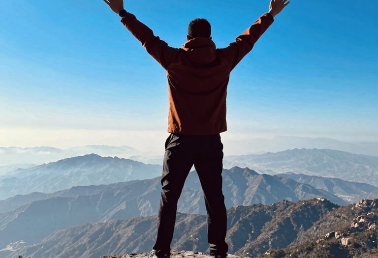 man sitting on cliff