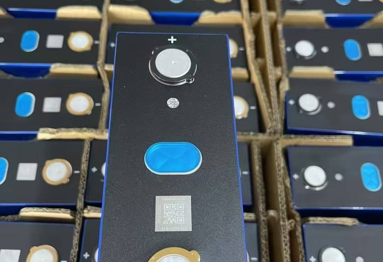 detail of LiFePO4 prismatic battery cells