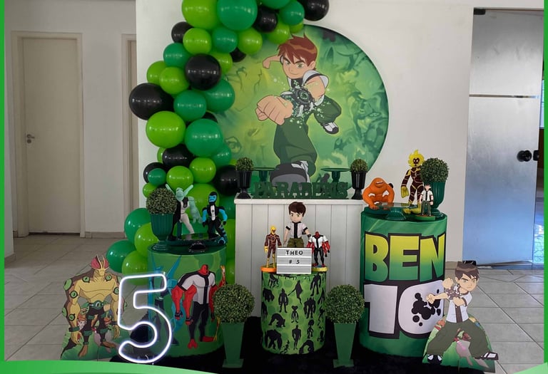 Aluguel de decoração infantil Ben 10 na Freguesia do Ó com mesa decorada temática para festa