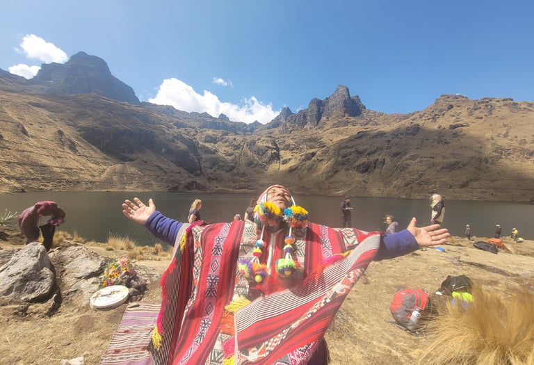 a schaman recieving medicine from father sun