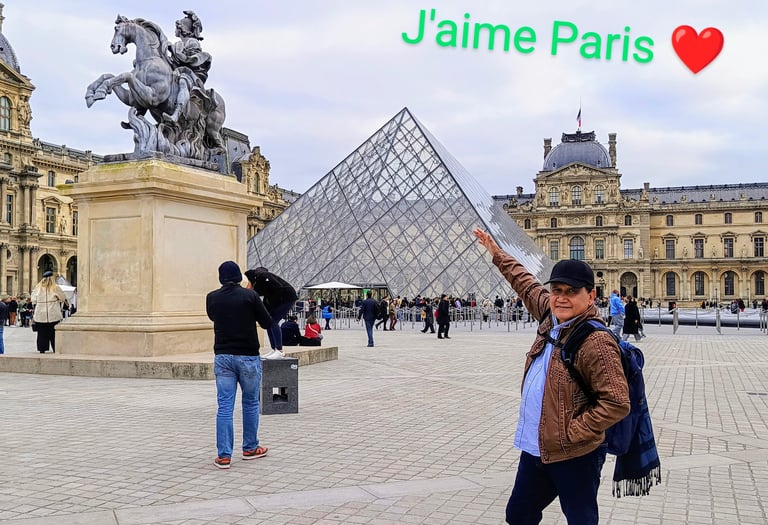 man at the Louvre Paris France