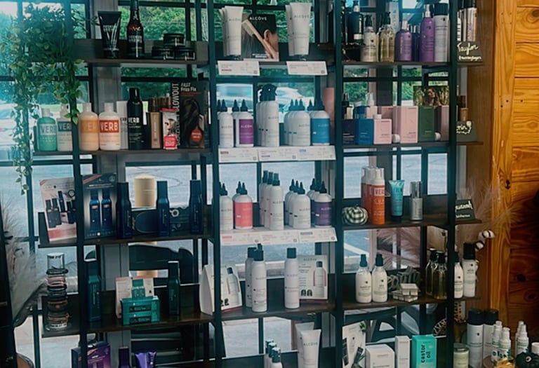 hair products at Meraki and Co salon 