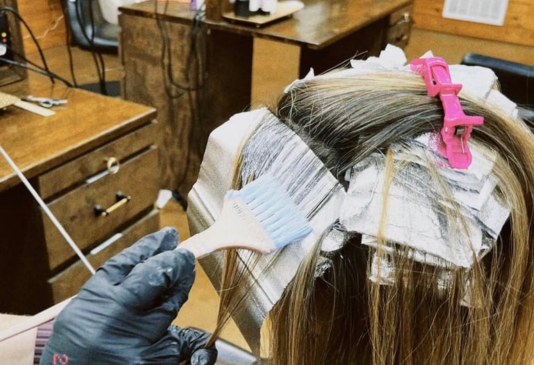 highlighting technique at Meraki and Co salon and spa greer sc 