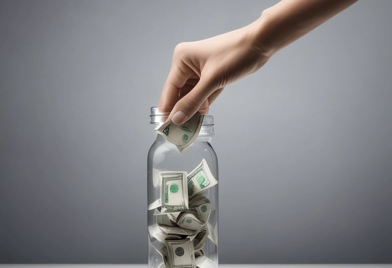 A two-story building with a yellow facade and blue shutters, featuring a real estate agency on the ground floor called Espaces Atypiques. A person is leaning out of an open window on the upper floor. There are parked cars in front of the building under a clear blue sky.