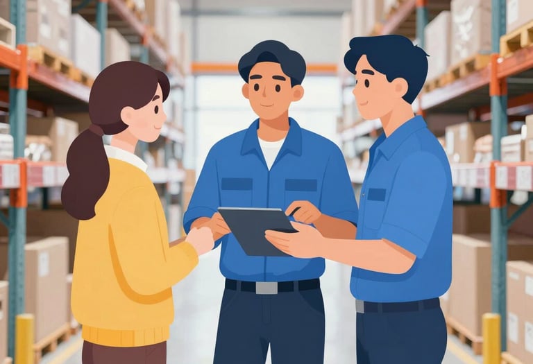 Stacks of assorted pallets in a warehouse ready for shipment.