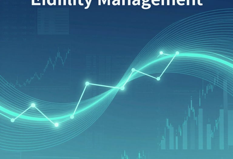 Financial data dashboard showing liquidity management trends with glowing line graphs and market charts.