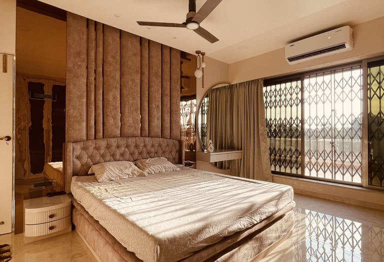 Luxury living room interior design in Palghar by Didhiti Design Studio