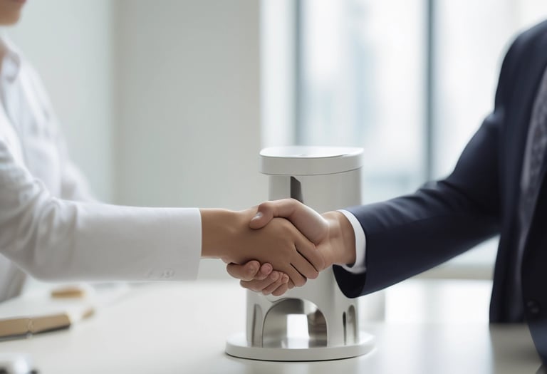 A sleek, modern smart pet feeder with soft mint green accents set against a crisp white and deep navy background.