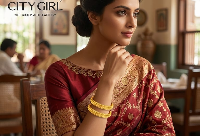 City Girl Jewellery - citygirlbangles - 18 Carat Gold Plated  - Daily Wear - Bangles Set