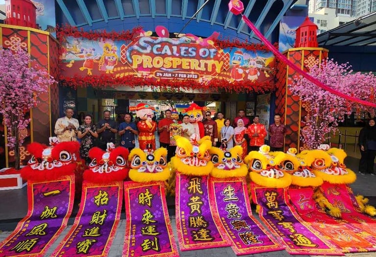 multiple lion dance at sunway lagoon 2025