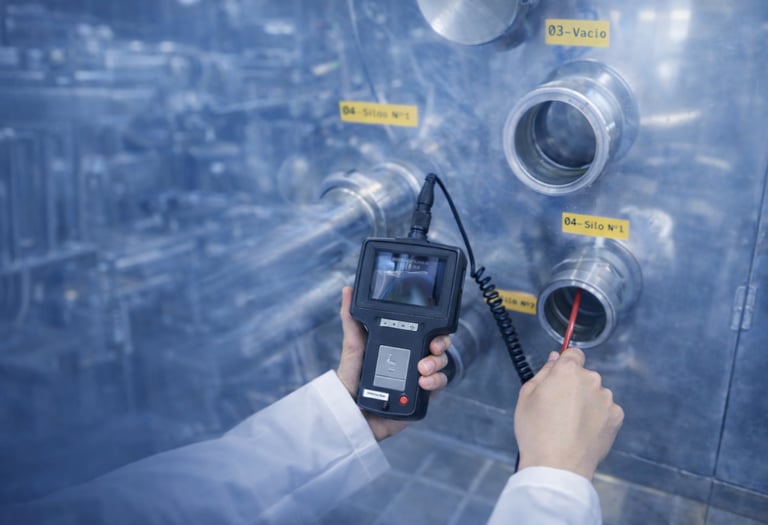 Inspección técnica de superficies y equipos mediante análisis interno, asegurando la validación