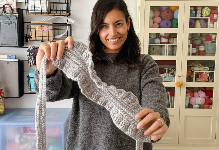 Patron crochet cuello con volantes 