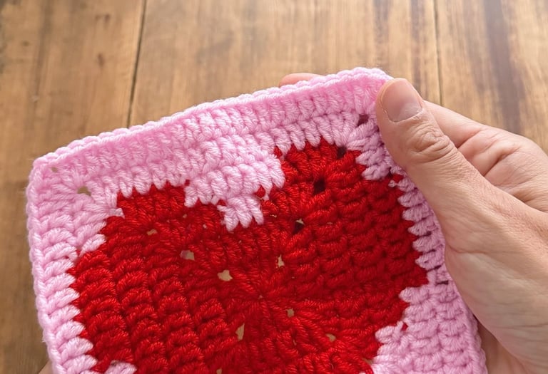 tutorial de granny square corazon de crochet