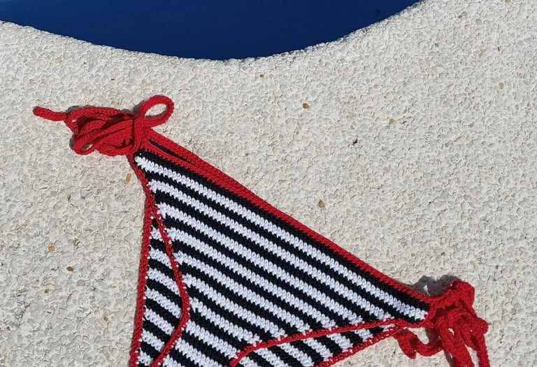 patron crochet bikini marinero