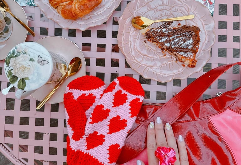 Patron crochet manoplas corazones