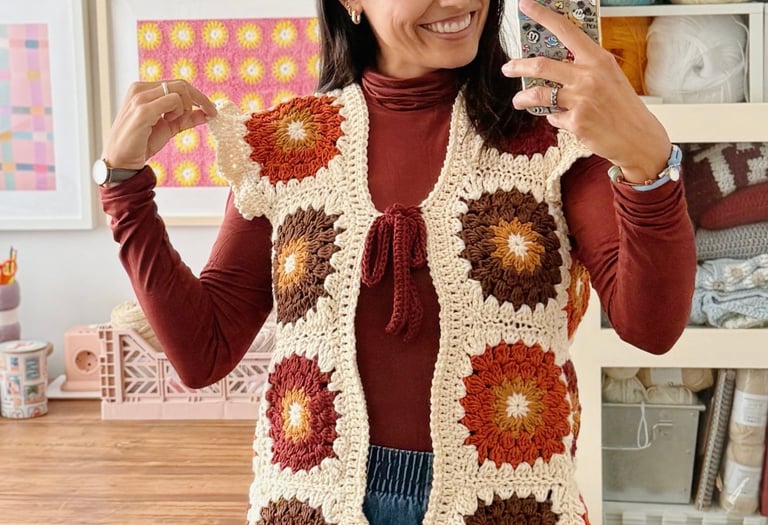 Tutorial chaleco granny squares crochet