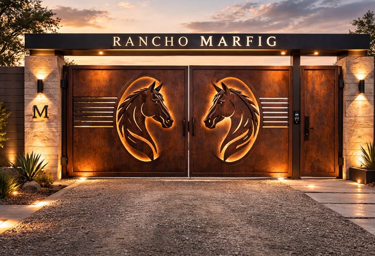 Portones de herrería personalizados para ranchos en Monterrey