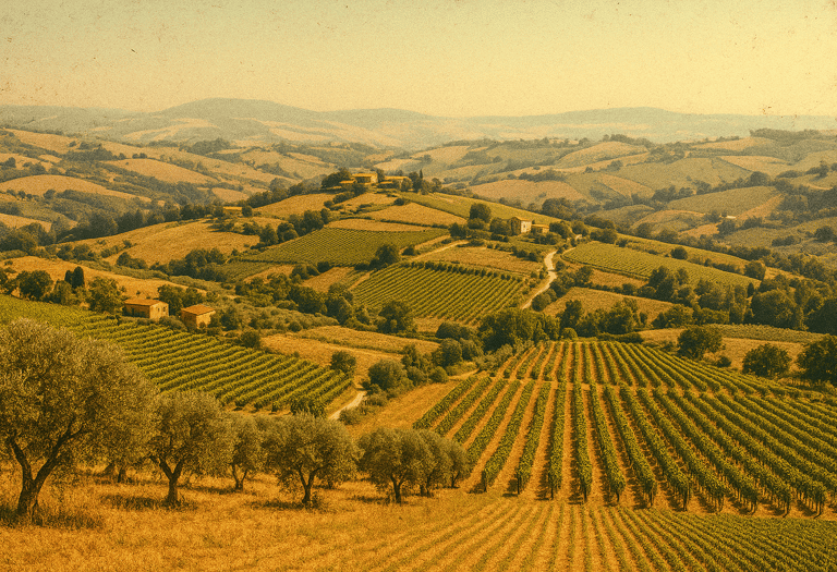 colline verdi ulivi vigneti Marche autentica