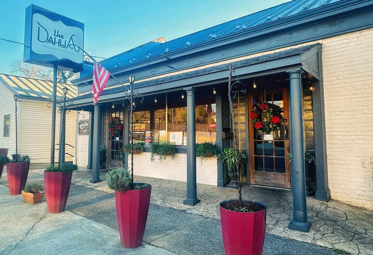 front entrance of the Dahlia restaurant lynchburg va