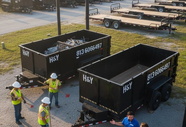 Tampa Trailer Rentals Flatbed Trailer and Dumpster Trailer