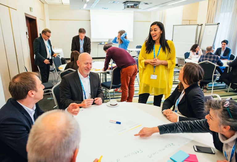 Aurelie Litynski giving a workshop on positive leadership