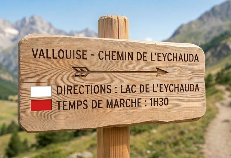 Signalétique en bois pour collectivité et commune Hautes-Alpes