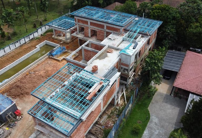 A 20,000 sf bungalow under construction in kuala lumpur