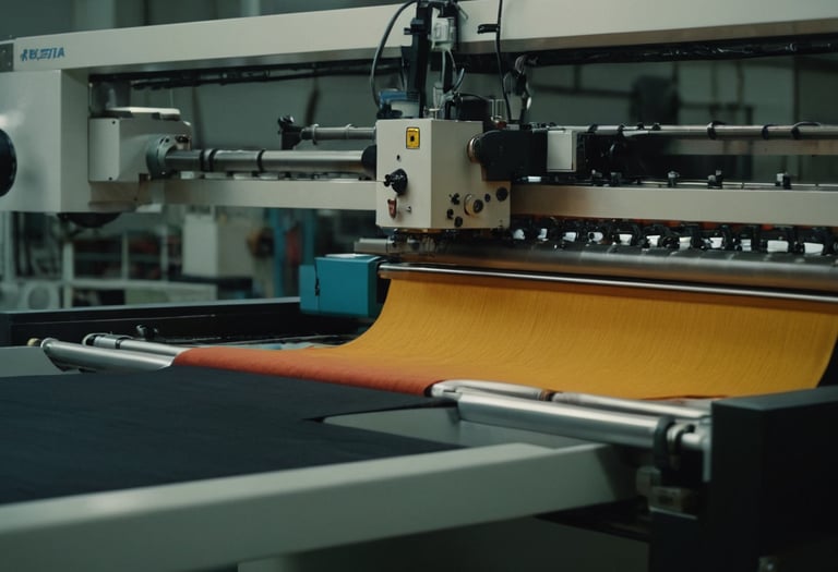 Advanced textile machinery optimizing manufacturing with automation and efficiency.