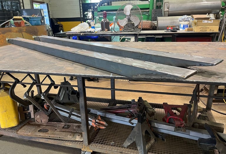 fork lift fork extensions on display 