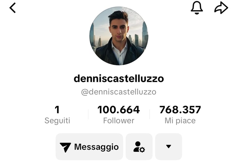 Profilo TikTok di Dennis Castelluzzo