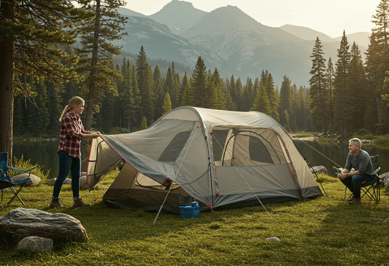 Best family camping tents 2025 setup in a scenic US National Park campground,