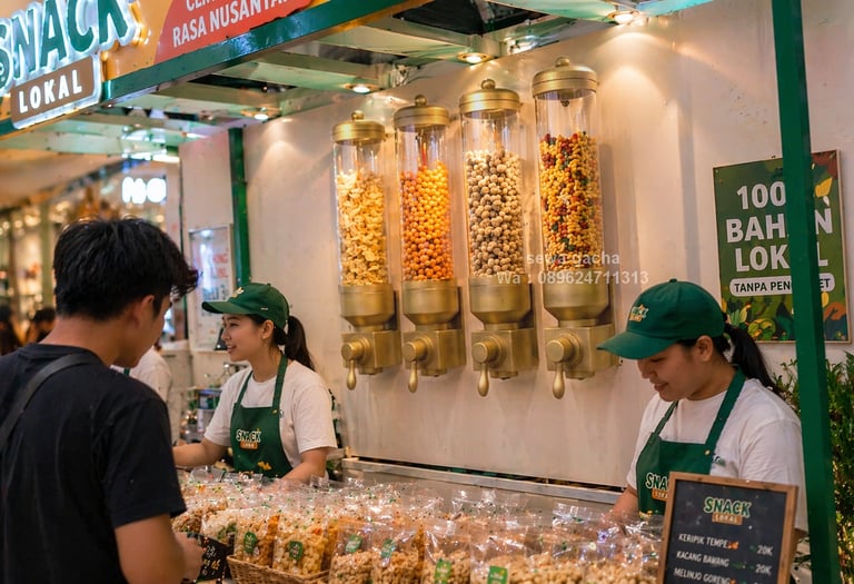 sewa wall mounted snack / biji kopi dispenser gold event