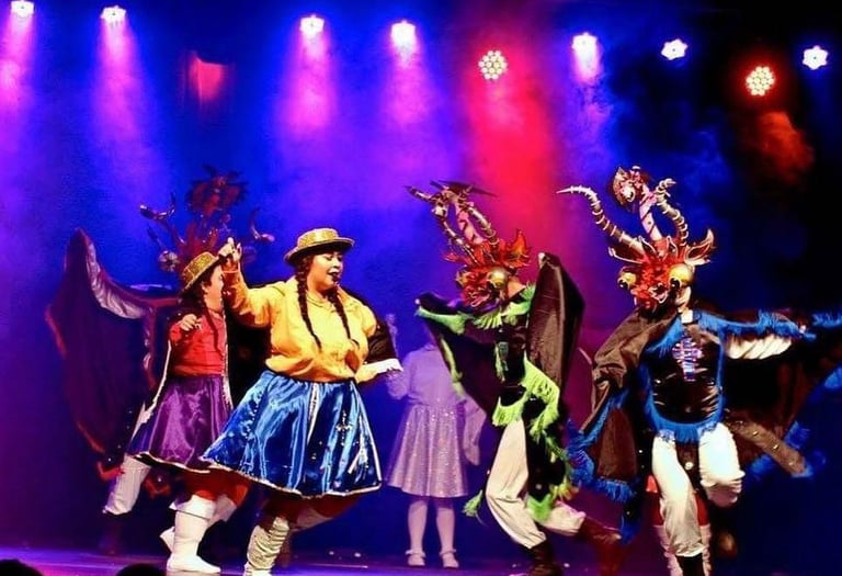 a group of people on a stage with a stage