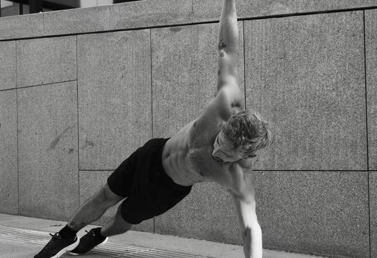 a man doing lateral push ups