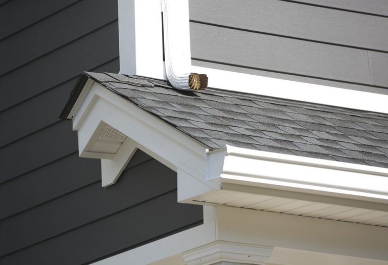 Exterior finishing: roofing, siding, landscaping, and decking.