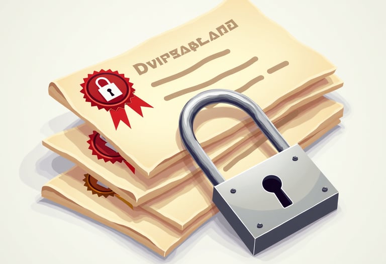 üzerinde kilit simgesi bulunan dokümanlar