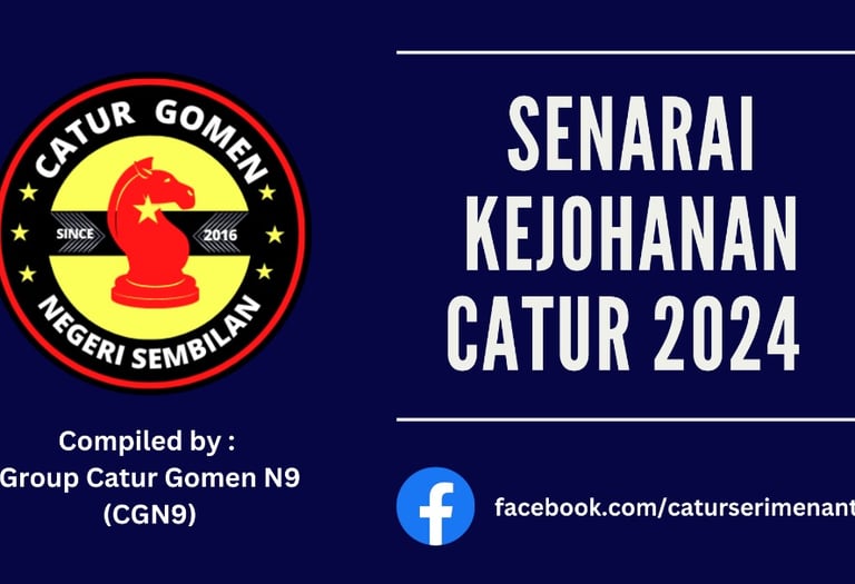 SENARAI KEJOHANAN CATUR Malaysia 2024. Catur Seri Menanti. Malaysia Chess Tournaments 2024.